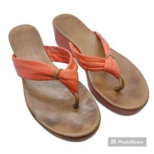 Miz Mooz Inuovo Platform Slip On Thong Wedge Sandals Sz 40 / 8.5